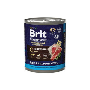 BRIT полнорационный корм для собак "Говядина рис" 850 г.