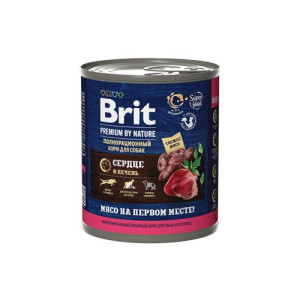 BRIT полнорационный корм для собак "Сердце и печень" 850 г.