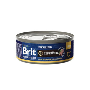 BRIT STERILISED полнорационный корм для кошек с перепёлкой 100 г.