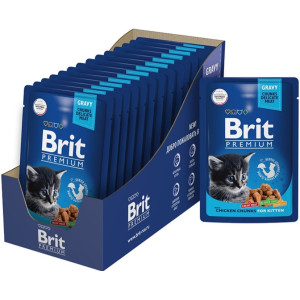BRIT WITH CHICKEN CHUNKS FOR KITTEN/ ДЛЯ КОТЯТ ЦЫПЛЕНОК В СОУСЕ 85 г.