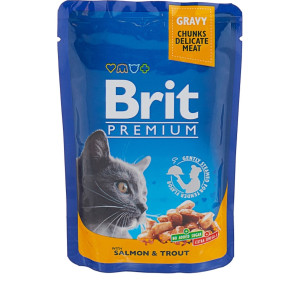 BRIT WITH SALMON & TROUT/ ЛОСОСЬ И ФОРЕЛЬ В СОУСЕ 85 г.