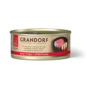 GRANDORF Филе тунца с креветками 70 г.