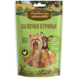 Лакомство для собак мини-пород "Деревенские лакомства" Палочки куриные, 55 гр