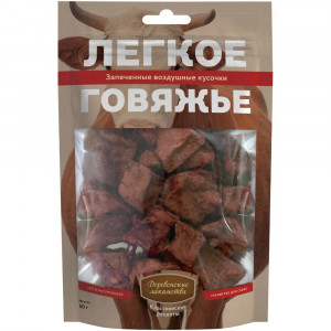 Лакомство для собак всех пород "Деревенские лакомства" Легкое говяжье, 50 гр.