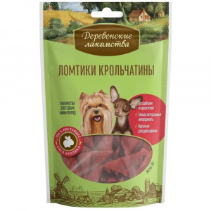 Лакомство для собак мини-пород "Деревенские лакомства" Ломтики крольчатины, 55 гр.