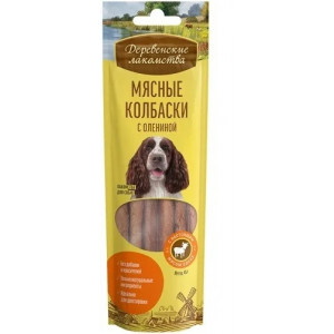 Деревенские лакомства для собак Мясные колбаски с олениной, 45г