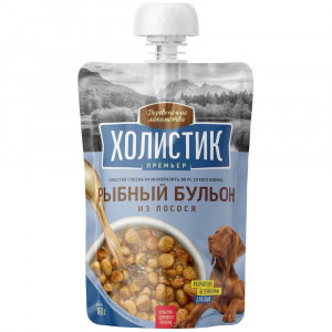 Лакомство для собак "Деревенские лакомства - Холистик Премьер". Рыбный бульон из лосося , 160 гр.