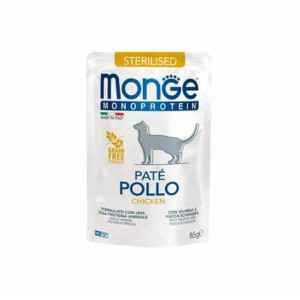 Monge Cat Monoprotein влажный корм для стерилизованных кошек с курицей в паучах (паштет)