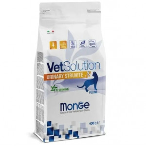 Корм для кошек сухой Monge VetSolution Cat Urinary Struvite, Ветеринарная диета Уринари Струвит при заболеваниях мочеполовой системы и струвитном течении МКБ 400 г