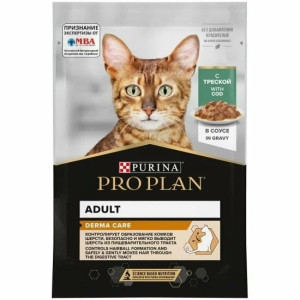 Purina Pro Plan Adult Derma Care с треской в соусе 85 г. 