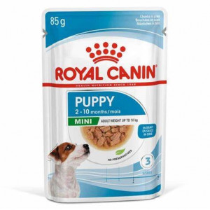 Влажный корм Royal Canin Mini Puppy пауч для щенков мелких пород (соус) Мясо, 85 г.