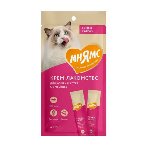 Мнямс Крем-лакомство для кошек с тунцом кацуо для котят и кошек